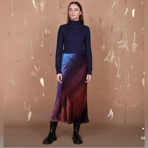 NWT Anthropologie Bl^nk London Cadence Multicolor Gradient Sweater/Velvet Dress